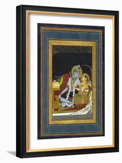 Shiva and Parvati Seated on a Terrace-null-Framed Art Print