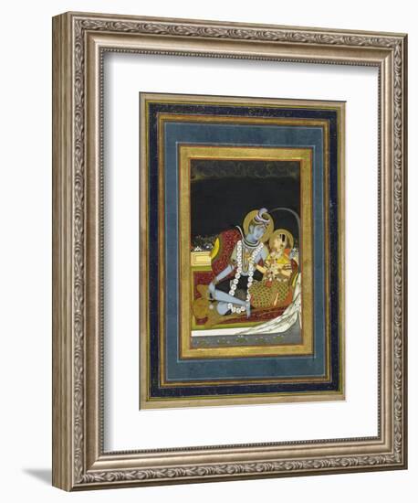 Shiva and Parvati Seated on a Terrace-null-Framed Premium Giclee Print