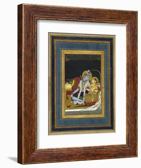 Shiva and Parvati Seated on a Terrace-null-Framed Premium Giclee Print