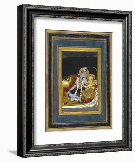 Shiva and Parvati Seated on a Terrace-null-Framed Premium Giclee Print