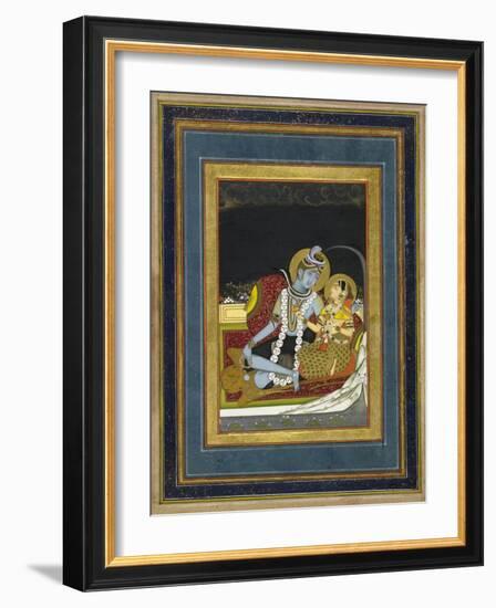 Shiva and Parvati Seated on a Terrace-null-Framed Art Print