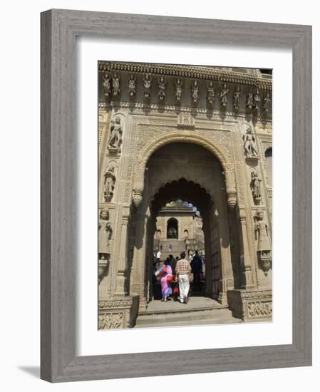 Shiva Hindu Temple and Ahilya Fort Complex on Banks of the Narmada River-R H Productions-Framed Photographic Print
