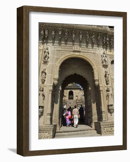 Shiva Hindu Temple and Ahilya Fort Complex on Banks of the Narmada River-R H Productions-Framed Photographic Print