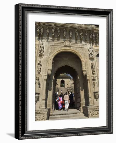 Shiva Hindu Temple and Ahilya Fort Complex on Banks of the Narmada River-R H Productions-Framed Photographic Print