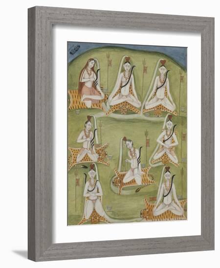 Shiva in Eight Yogic Postures, India-null-Framed Giclee Print