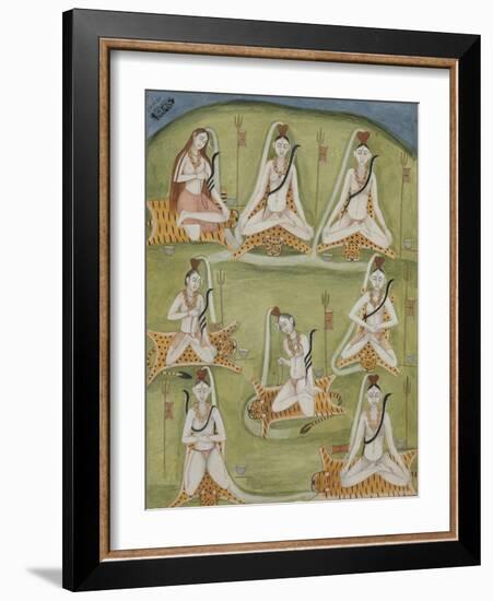 Shiva in Eight Yogic Postures, India-null-Framed Giclee Print