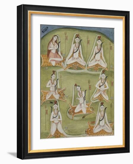 Shiva in Eight Yogic Postures, India-null-Framed Giclee Print