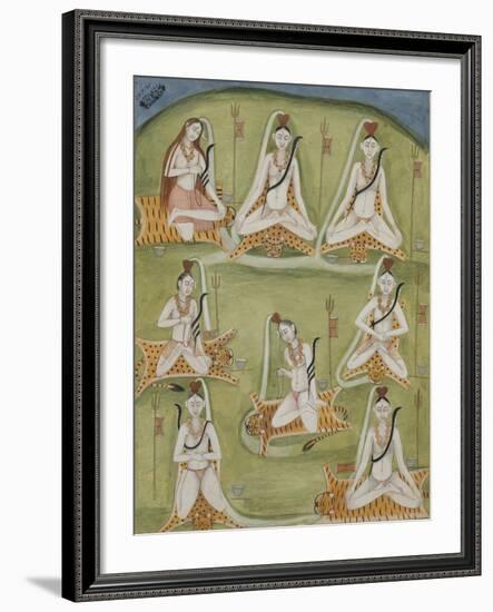 Shiva in Eight Yogic Postures, India-null-Framed Giclee Print