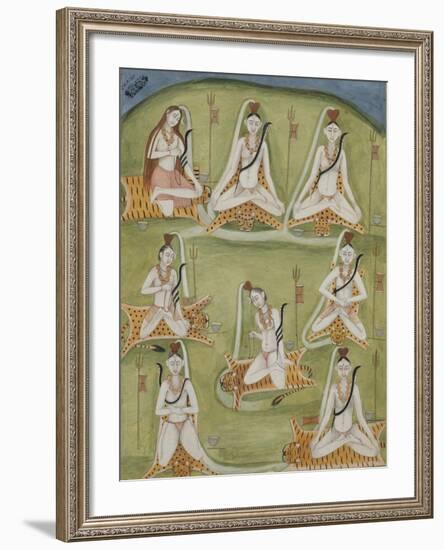 Shiva in Eight Yogic Postures, India-null-Framed Giclee Print