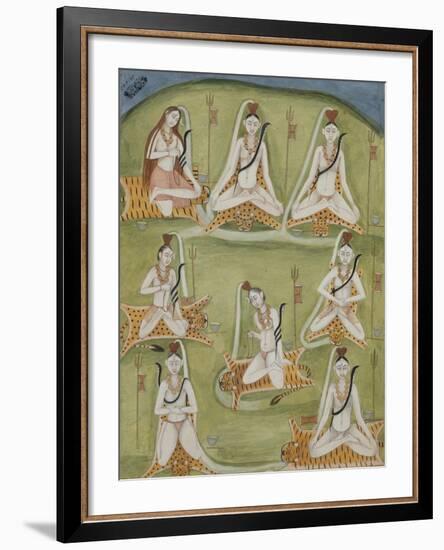 Shiva in Eight Yogic Postures, India-null-Framed Giclee Print