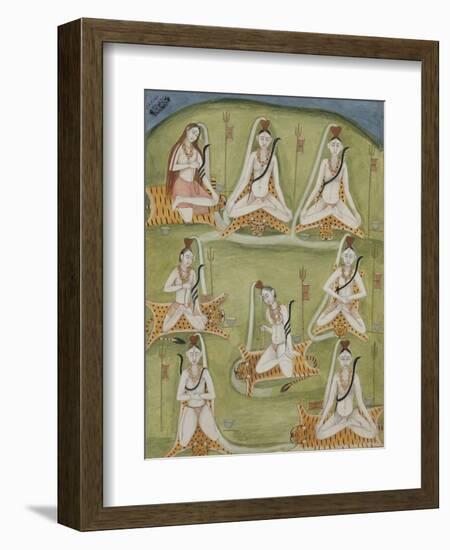 Shiva in Eight Yogic Postures, India-null-Framed Giclee Print