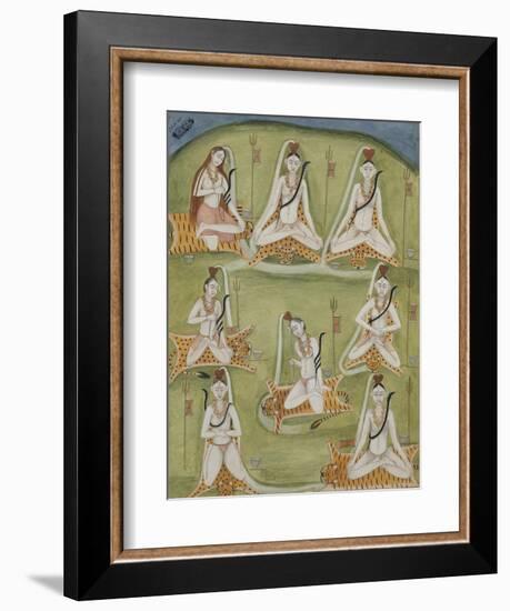 Shiva in Eight Yogic Postures, India-null-Framed Giclee Print