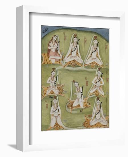 Shiva in Eight Yogic Postures, India-null-Framed Giclee Print