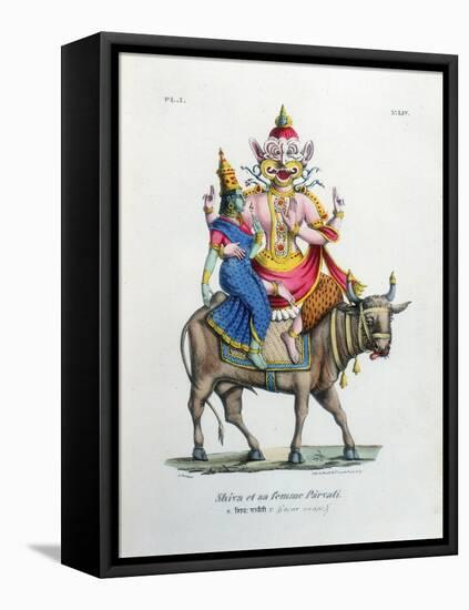 Shiva, One of the Gods of the Hindu Trinity (Trimurt) with His Consort Parvati, C19th Century-A Geringer-Framed Premier Image Canvas