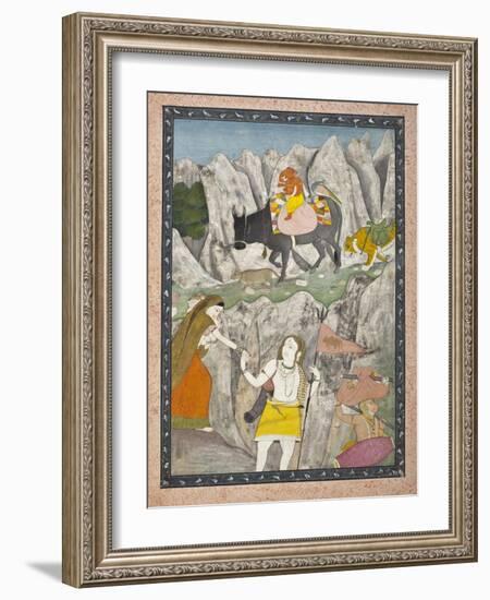 Shiva's Family on the March-null-Framed Art Print