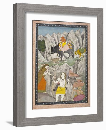 Shiva's Family on the March-null-Framed Art Print