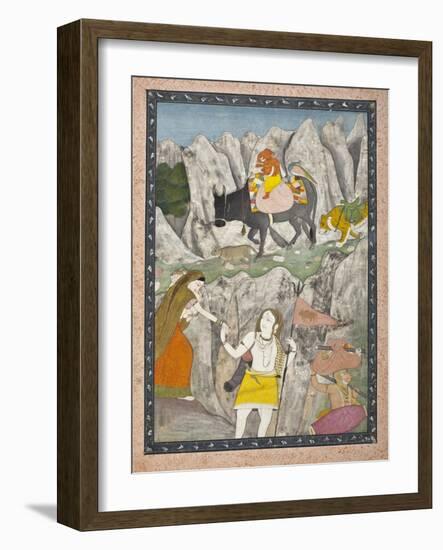 Shiva's Family on the March-null-Framed Art Print