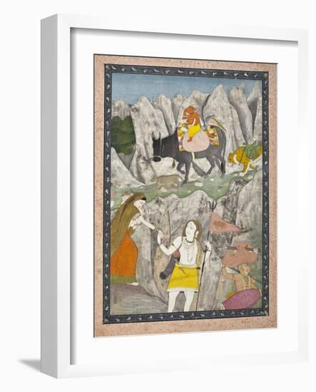 Shiva's Family on the March-null-Framed Art Print