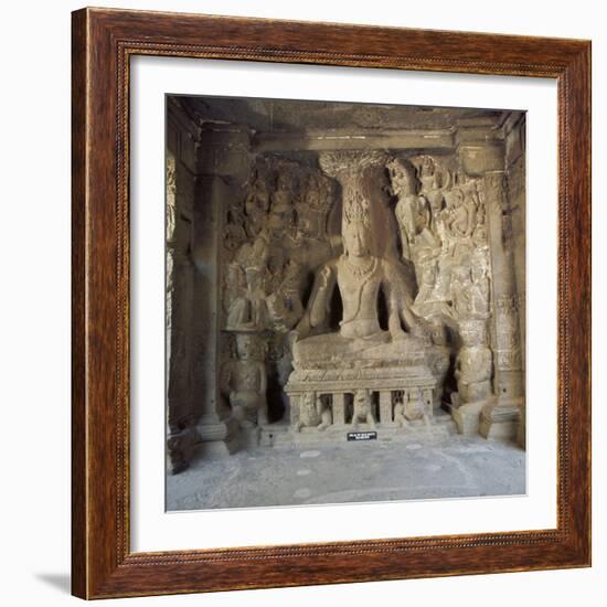 Shiva the Great Ascetic, Kailasa, Ellora, Unesco World Heritage Site, Maharashtra State, India-Robert Harding-Framed Photographic Print