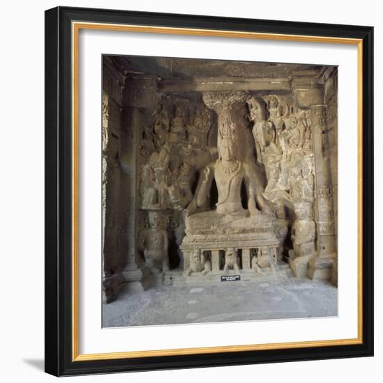 Shiva the Great Ascetic, Kailasa, Ellora, Unesco World Heritage Site, Maharashtra State, India-Robert Harding-Framed Photographic Print