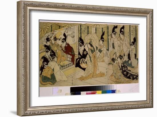 Shizuka Gozen Danse Lors De La Ceremonie Pour Le Sanctuaire De Tsurugaoka Wakamiya. Shizuka Gozen (-Kitagawa Utamaro-Framed Giclee Print