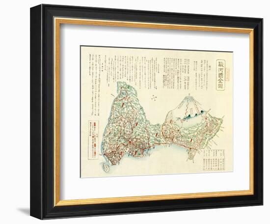 Shizuoka-ken, Japan - Panoramic Map-Lantern Press-Framed Art Print