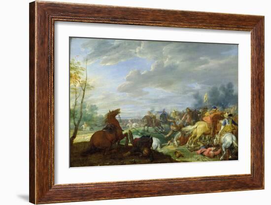 Shock Cavalry (Oil on Canvas)-Adam Frans van der Meulen-Framed Giclee Print