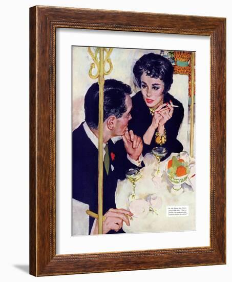 Shock Treatment  - Saturday Evening Post "Leading Ladies", April 12, 1958 pg.26-Joe de Mers-Framed Giclee Print