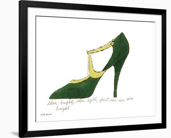 Shoe bright, shoe light, first shoe I've seen tonight (from: A La Recherche du Shoe Perdu by Andy W-Andy Warhol-Framed Art Print