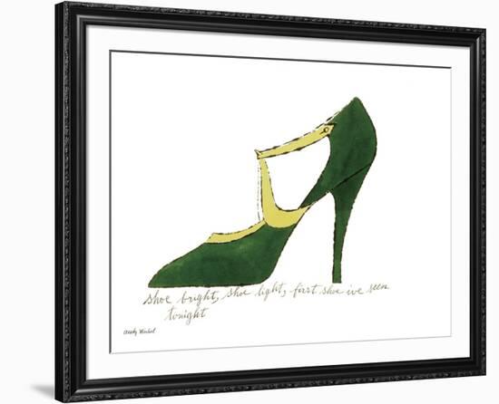 Shoe bright, shoe light, first shoe I've seen tonight (from: A La Recherche du Shoe Perdu by Andy W-Andy Warhol-Framed Art Print