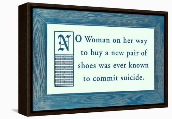 Shoe Buying vs. Suicide-null-Framed Stretched Canvas