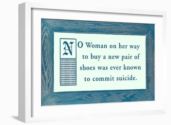 Shoe Buying vs. Suicide-null-Framed Art Print