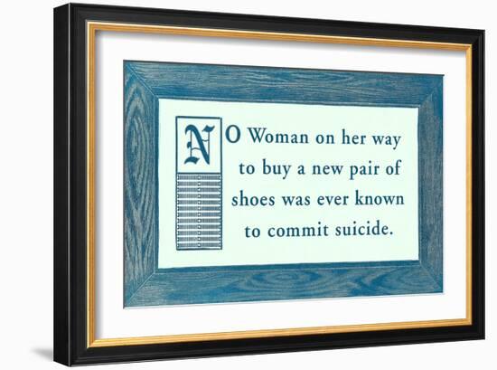 Shoe Buying vs. Suicide-null-Framed Art Print