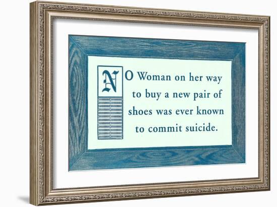 Shoe Buying vs. Suicide-null-Framed Premium Giclee Print