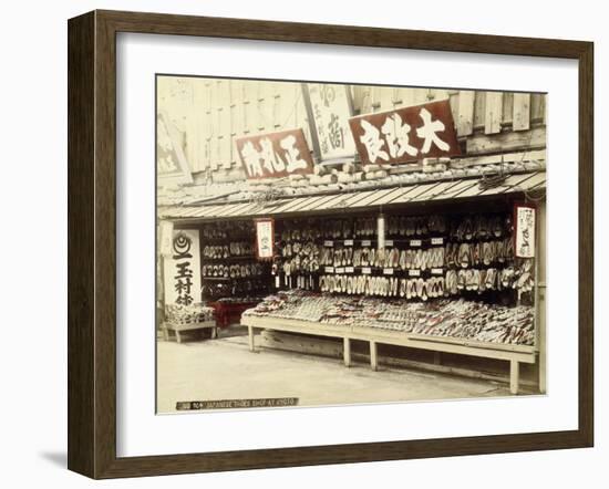 Shoe Shop in Kyoto, c.1890-null-Framed Giclee Print