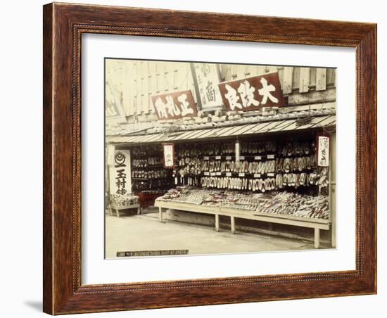 Shoe Shop in Kyoto, c.1890-null-Framed Giclee Print