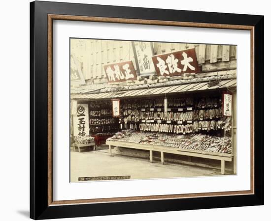 Shoe Shop in Kyoto, c.1890-null-Framed Giclee Print