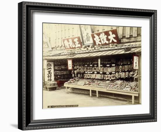 Shoe Shop in Kyoto, c.1890-null-Framed Giclee Print