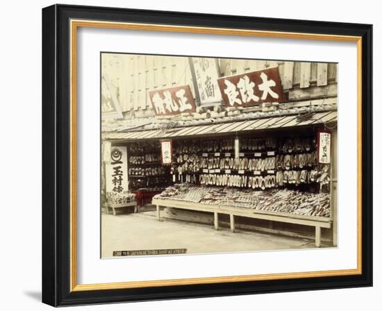 Shoe Shop in Kyoto, c.1890-null-Framed Giclee Print