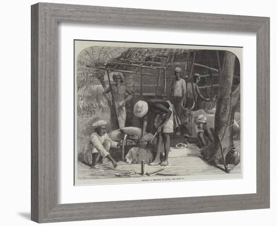 Shoeing a Bullock in India-null-Framed Giclee Print