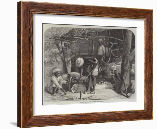 Shoeing a Bullock in India-null-Framed Giclee Print