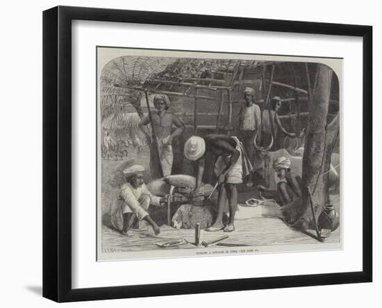 Shoeing a Bullock in India-null-Framed Giclee Print