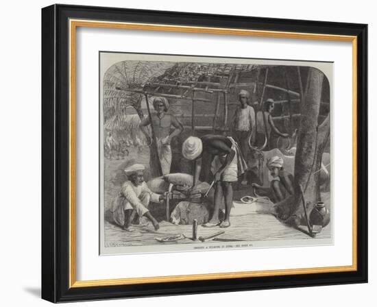 Shoeing a Bullock in India-null-Framed Giclee Print