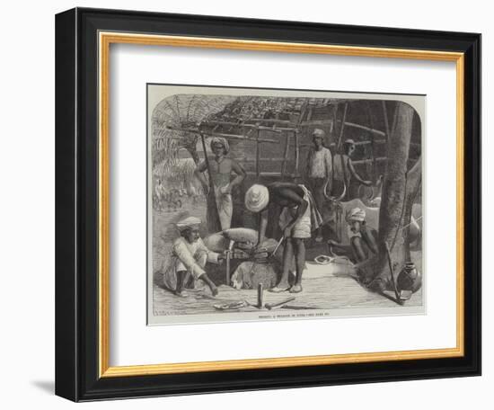 Shoeing a Bullock in India-null-Framed Giclee Print