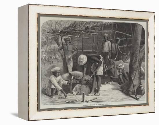 Shoeing a Bullock in India-null-Framed Premier Image Canvas