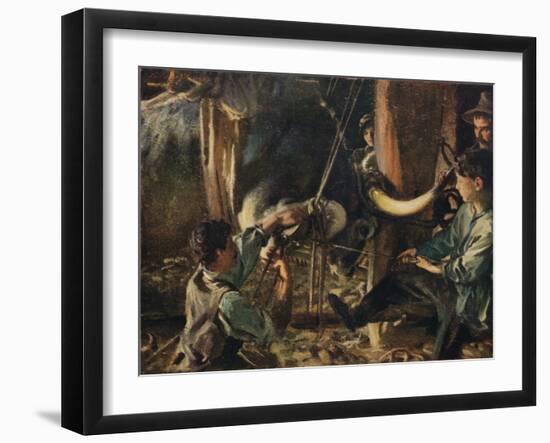 'Shoeing the Ox', c1910-John Singer Sargent-Framed Giclee Print