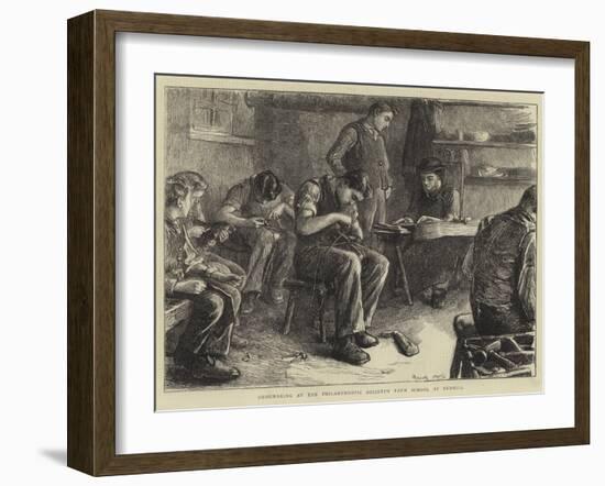 Shoemaking at the Philanthropic Society's Farm School at Redhill-Frank Holl-Framed Giclee Print