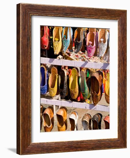 Shoes for Sale in Downtown Center of the Pink City, Jaipur, Rajasthan, India-Bill Bachmann-Framed Photographic Print