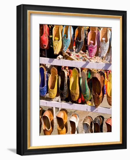 Shoes for Sale in Downtown Center of the Pink City, Jaipur, Rajasthan, India-Bill Bachmann-Framed Photographic Print