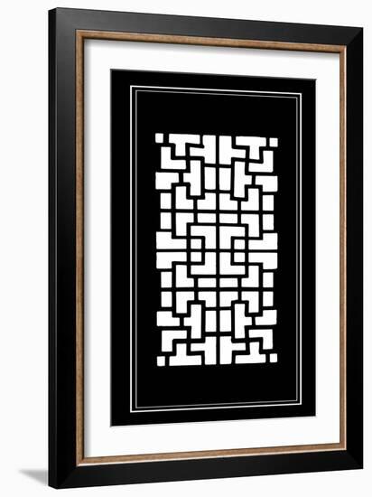 Shoji Screen in Ebony III-Vision Studio-Framed Art Print